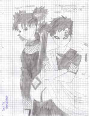 2 sehr verschiedene Geschwister (Temari und Gaara)