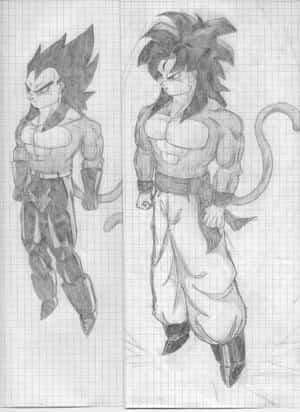 Vegeta und Goku SSJ4