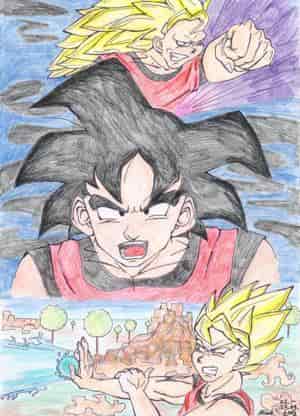 Goku in Form 2 und 3