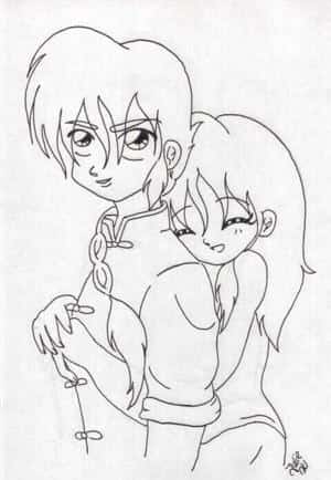 li´l Hug between Ranma and Julie