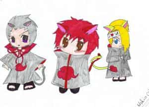 Chibi-Neko Hidan, Sasori und Deidara