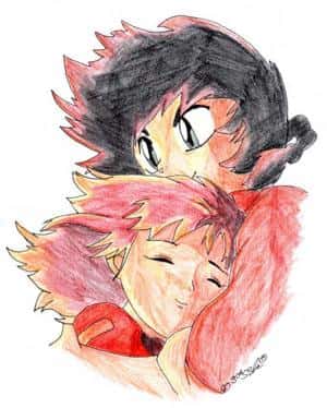 Ranma und Akane beim Sonnenuntergang