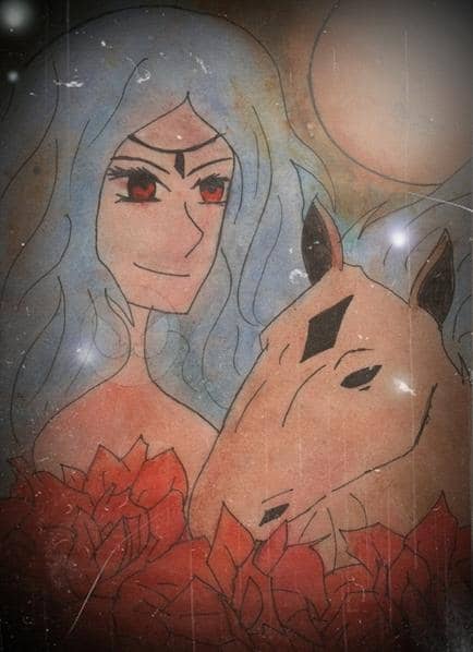 Die Blau Haarige Elfe mit Ihr Treuen Begleiter