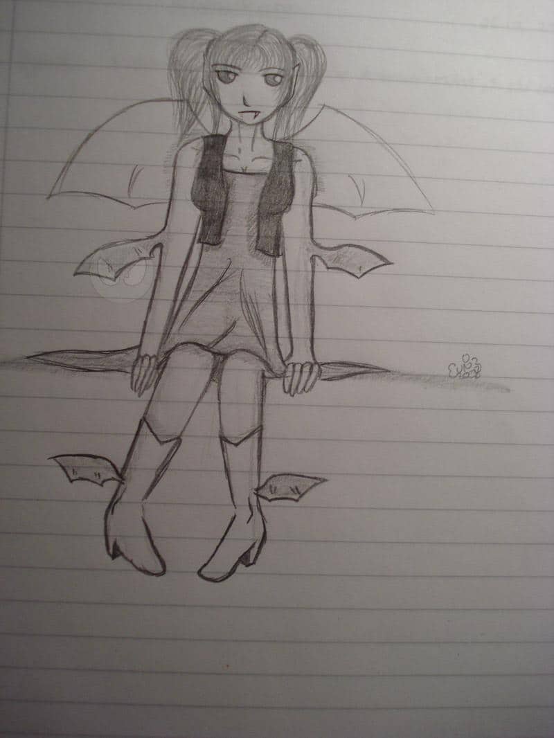 Vampirin Schwarz-Weiß