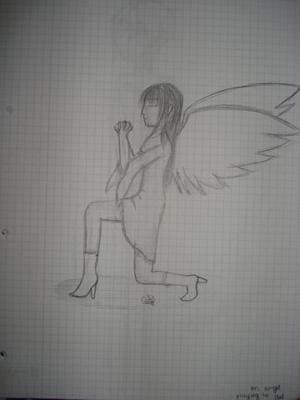 An Angel praying to god