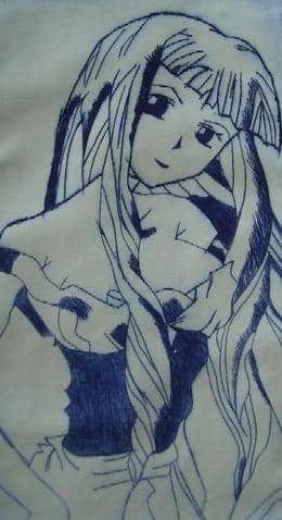 Radierung von Sexy Girl (blau)