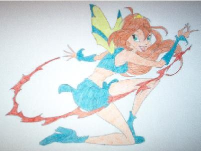 Blum aus Winx Club als Fee in Farbe