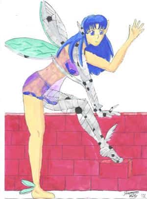 Cyborg-Elfe (Wasserfarbe)