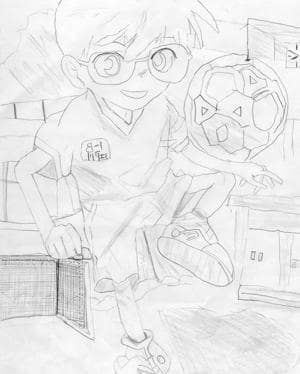 Conan beim Fußball spielen