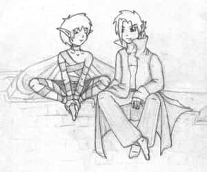 Sam und Cloud auf der Mauer