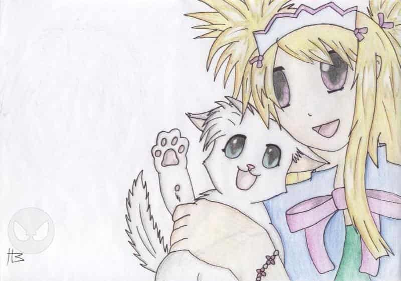 Kätzchen und Mädel