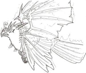 Drachen Phönix fliegend