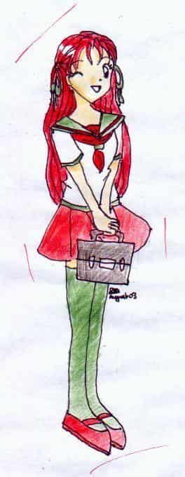 Kimiko in ihrer Schuluniform