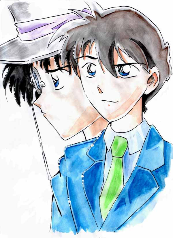 Ok gott, hab ich das wirklich gezeichnet?? Shinichi & Kid