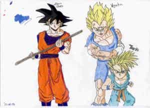 Son-Goku,Trunks und Vegeta