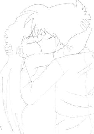 shinichi und ran am knutschen!!!
