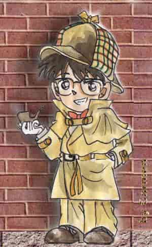 Conan im Sherlock Kostüm