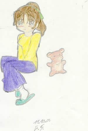 Kazu-chan und Kuscheltier