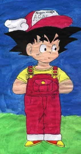 Son-Goku mit Arales Klamotten