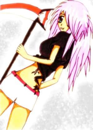 emo girl pinbk hair mit sense xD