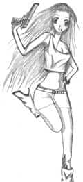 Girl with gun (skizze)