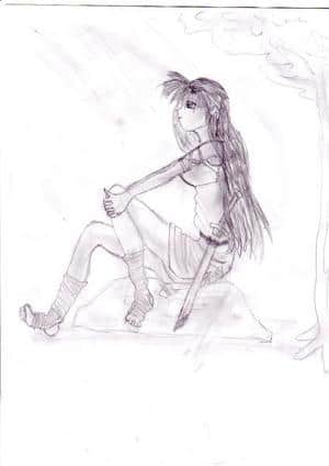 Mädch auf der Lichtung