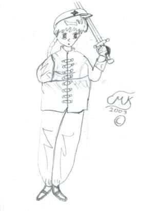 Ran-chan mit Schwert