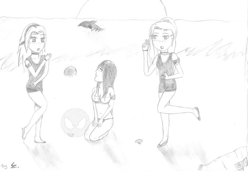 Sakura,Ino und HINATA am Strand^^