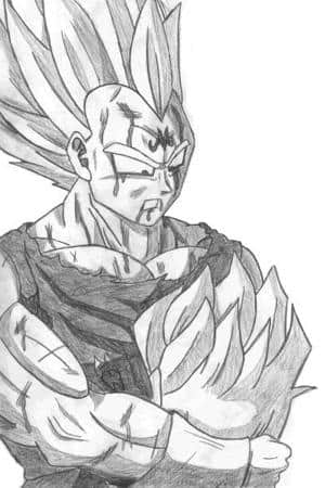 Majin Vegeta mit Chibi Trunks