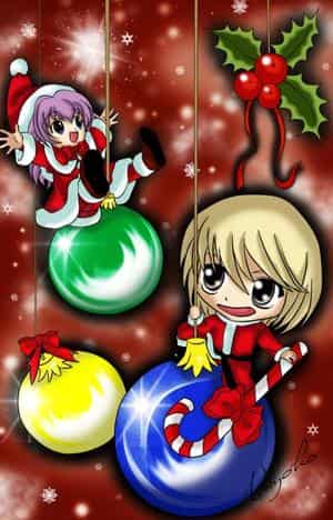 Weihnachts-Motiv mit unserem Anime-Maskottchen