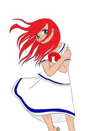 rothaarige Schülerin