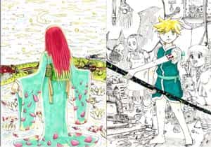 Kimono Mädchen und Len