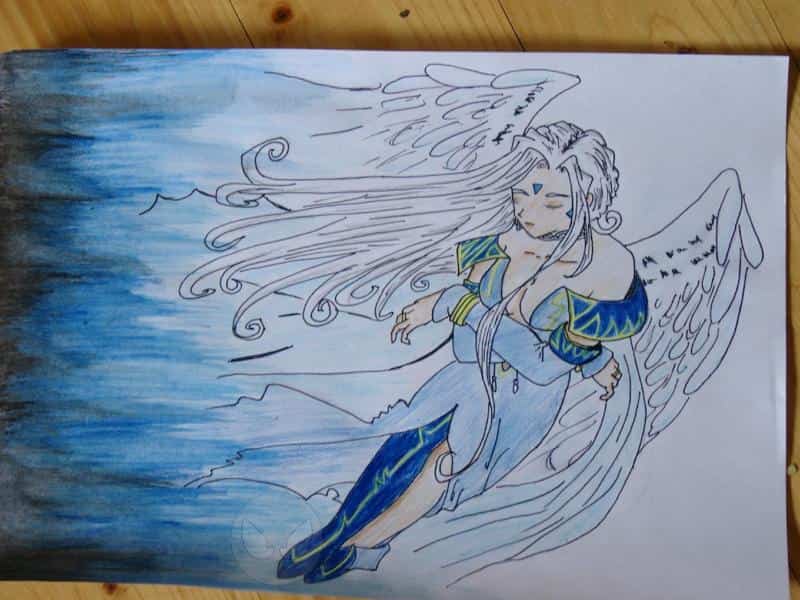 Urd als Engel in bunt