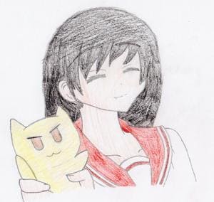 Yuki mit Kuscheltier