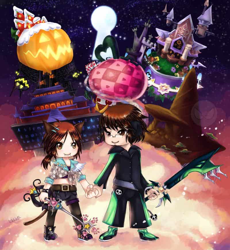 Side by side when we cross the lands of magic