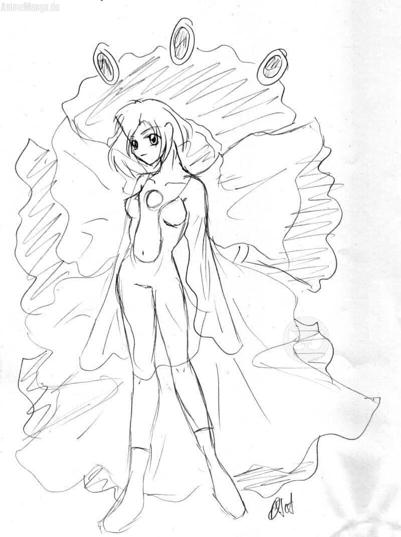 Yuna _ Spezial Dress _ Skizze