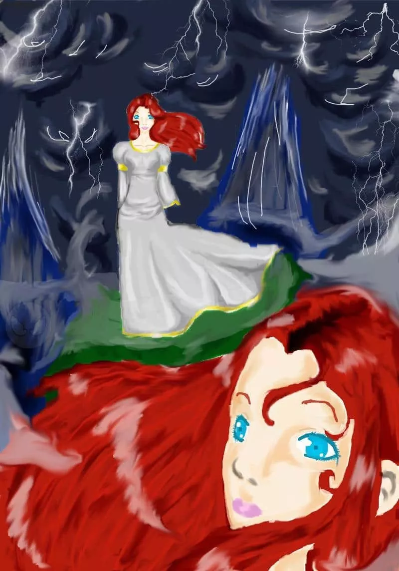 Eine Frau auf einer Klippe (f&uuml;r Impa)