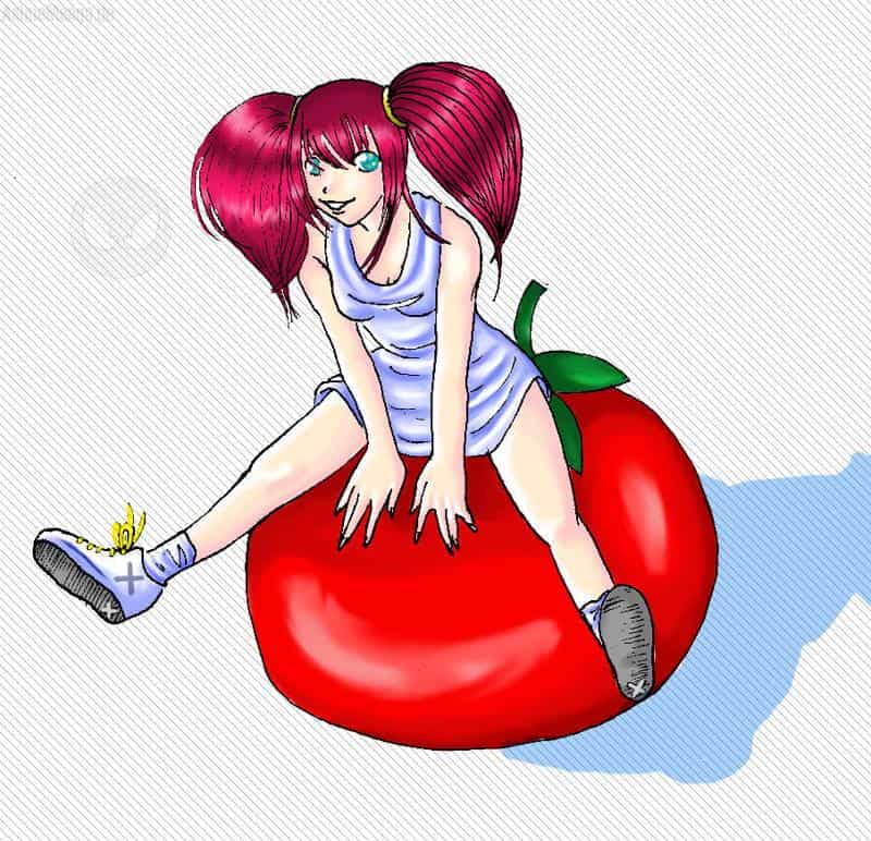 Aiko auf ner Tomate xD