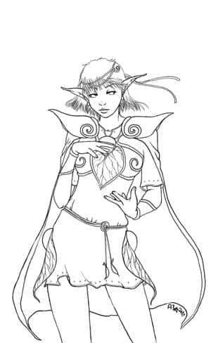 Elven Magic (Lineart)