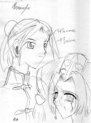 Alexander & Prinzessin Florina (Skizze)