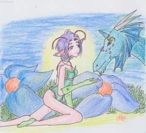 Elfe et dragon pour Zarbon