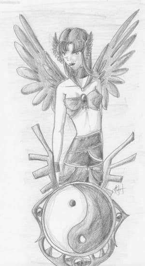 Sayura the red winged goddess of the ying-young