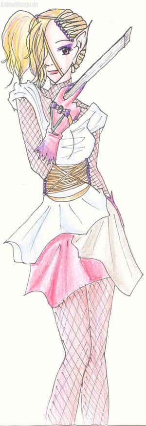 Girl with folded compartments XD