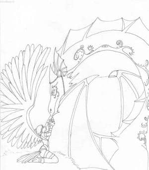 an angel meets a dragon XD