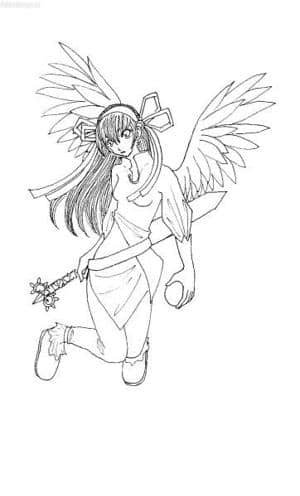 angel knight (lineart)