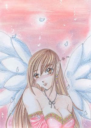 Sad angel with a pink flair