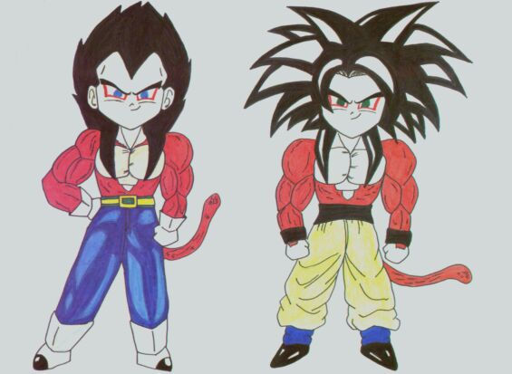 Goku und Vegeta mal in Farbe