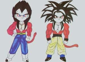 Goku und Vegeta mal in Farbe