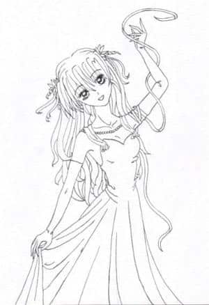 Chidori mit Kleid (tuschversion)