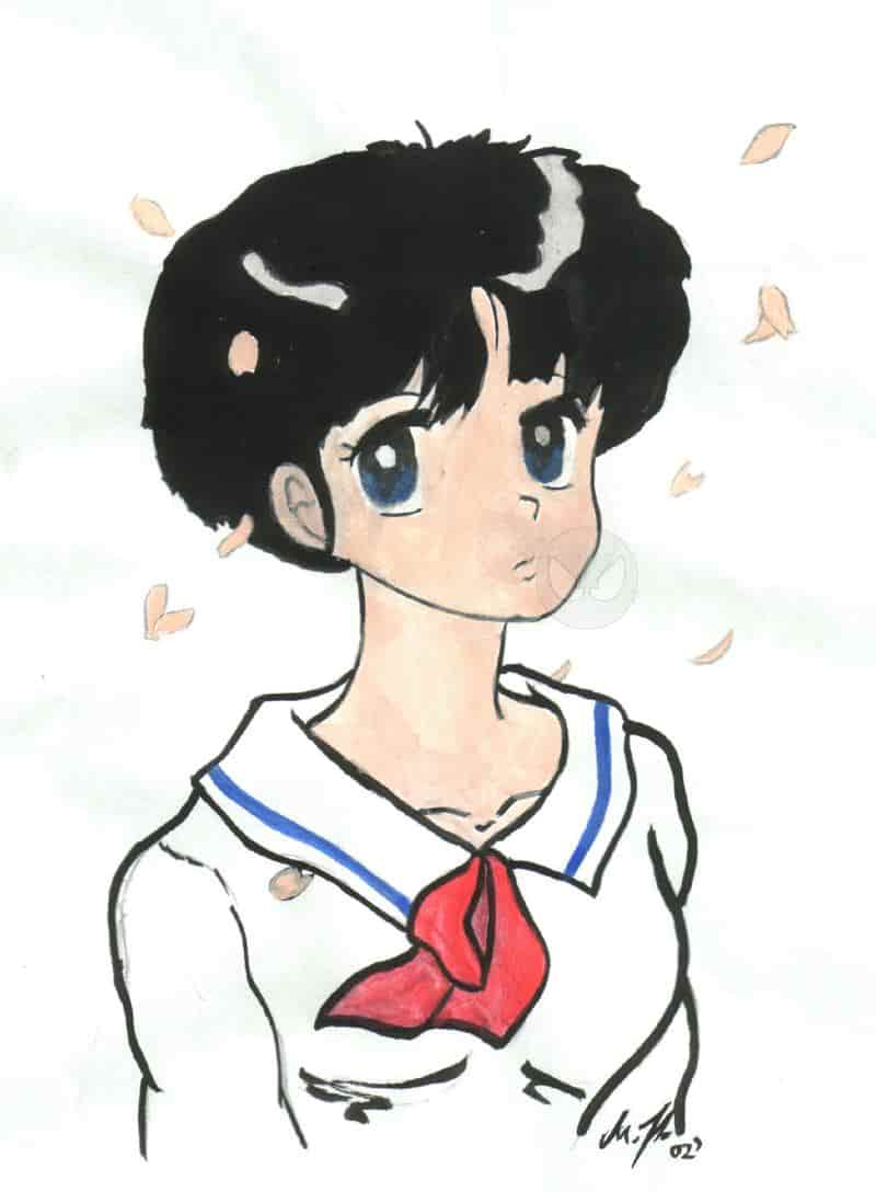 Akane mit Kirschblüten